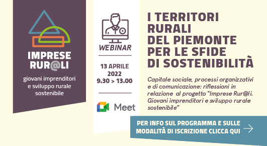 I territori rurali del Piemonte per le sfide di sostenibilità, 13 aprile 2022 ore 9.30-13.00